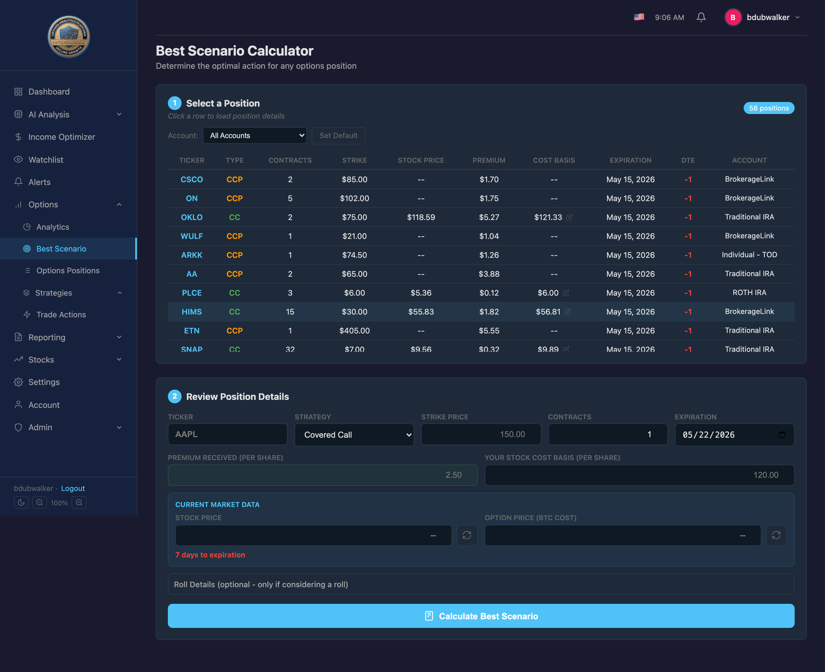 Best Scenario Calculator